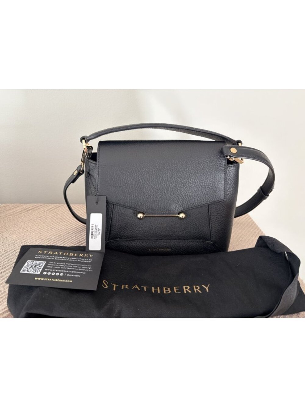 Strathberry Mosaic Bag Black Large Size New with Tags - Picture 4 of 11